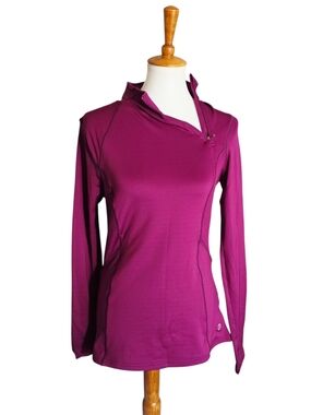 Women's Long-Sleeve Funnel Neck Top - Magenta